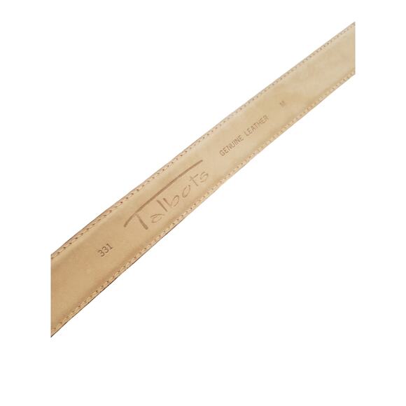 Talbots vintage genuine leather red belt gold buckle 1 inch M - Picture 4 of 5